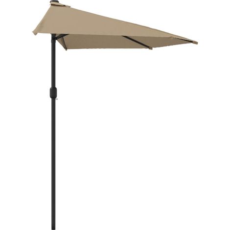 Sombrilla de balcón con poste de aluminio 270 x 135 cm medio topo