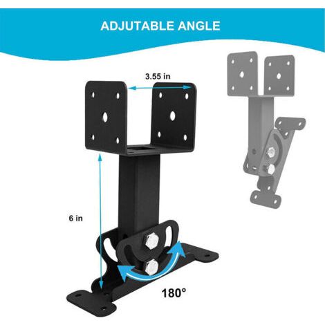 Supports de toit pour pergola réglables – Kit de montage en métal – Ajustement 0-180° pour poutres en bois – Installation facile (1/2)