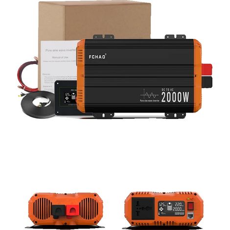 Inverter per auto, onda sinusoidale pura, telecomando, 2000W-24V, Europa, 24V, 220-240V (1/2)