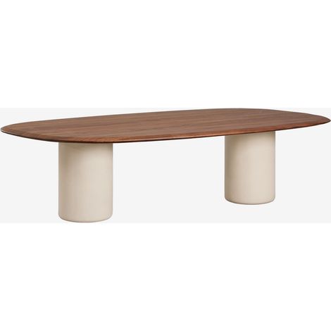 Mesa de comedor ovalada en MDF y cemento Lysander SKLUM         270 x 110 cm (1/5)