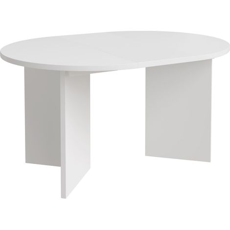 Selsey Ovo – Ausziehbarer Esstisch, rund, 110–190 x 110 cm, Weiß