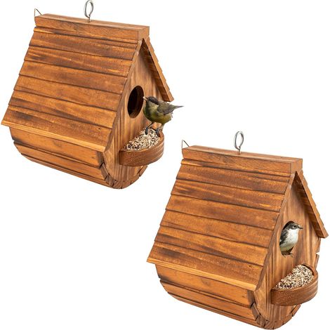 2er-Set hängende Vogelhäuser für den Außenbereich – Geeignet für Blaumeisen, Finken und Kardinäle – Ideal zur Gartendekoration (1/4)