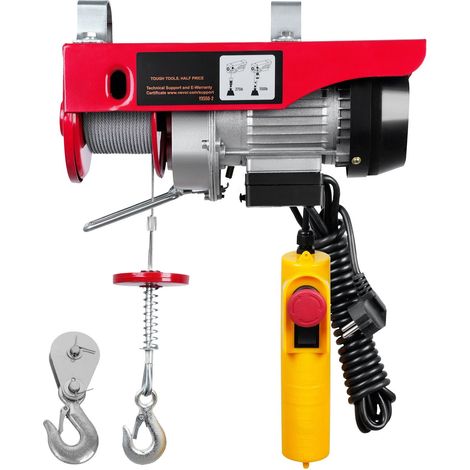 Palan électrique 249,5 kg, treuil à câble en acier 510W 220V, avec télécommande filaire 427 cm, hauteur de levage 1219 cm, moteur en cuivre pur, pour garage, entrepôt, usine. (1/5)