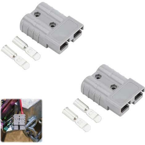 Connecteur 600V 50A 50Amp, 2 Pcs Connecteur D'Alimentation 50 A,Rapide Connecteur Paire Adaptateur, Batterie Connexion Rapide Prise de Connecteur pour Voiture Van Les Modes Moto (1/5)