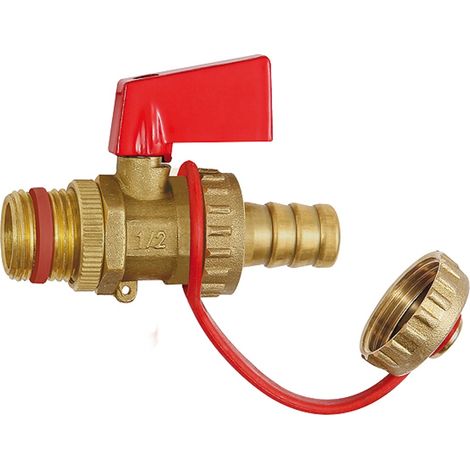 Riegler KFE-Kugelhahn, Messing blank, G 1/2, Tülle LW 13 (1/3)