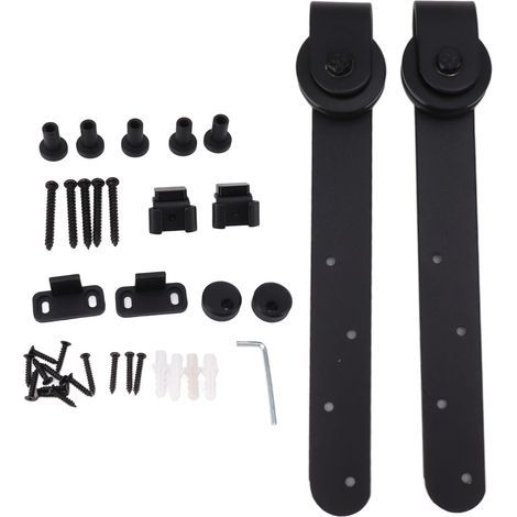 Jeu de Poulies de Porte de Grange, pour Mini Glissière de Quincaillerie, Kit de Réparation en Acier pour Pièces de Rechange de Chauffage de Patio Classique (1/5)