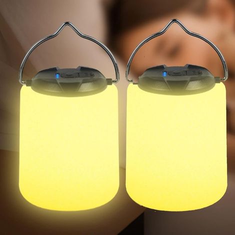 Wiederaufladbare Campinglaterne – 3000K warmes Licht, einstellbare Helligkeit, 3 Lichtmodi, tragbare, wasserdichte Zeltlampe für Wanderungen und Stromausfälle (1/5)