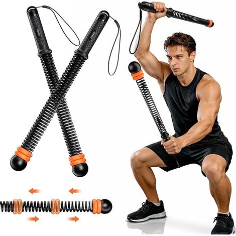 Corde d'entraînement sans corde - Ressort en acier intégré réglable - Pour entraînement musculaire et cardio à domicile - 1 pièce (1/3)