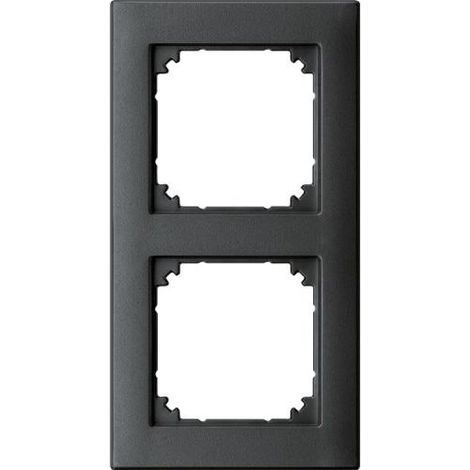 488214 M DE PLAN II CADRE DE FINITION POUR 2 PRISES, MONTAGE AFFLEURANT, ANTHRACITE
