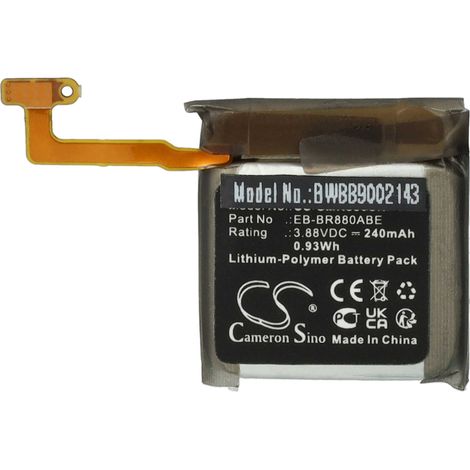 vhbw Batterie compatible avec Samsung Galaxy Watch 4 (40mm) smartwatch montre connectée bracelet fitness (240mAh, 3,88V, Li-polymère)