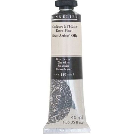 Couleurs à l'huile - Sennelier - Zinc Blanc - 40ml - Pigments naturels - Finition satinée (1/2)