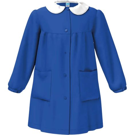 Grembiule Scuola Bimba con Bottoni Centrali - Neutro Blue Royal 12A