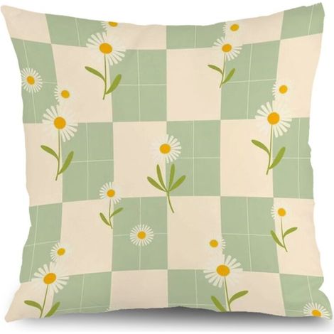 Housse de coussin fleurs décoratives, canapé intérieur,40×40cm (1/5)