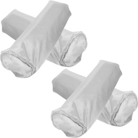 4 Pièces Housse d'oreiller Ronde pour Coussin Cervical Cylindrique, en Imitation Soie Douce, Anti-froissement, Style Minimaliste, Maison Bureau (1/5)