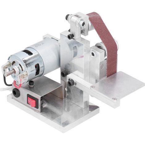 Mini lijadora eléctrica de banda para bricolaje, máquina pulidora de 7 velocidades, DC12-24V, tipo 20, enchufe europeo de 110-240V (1/5)