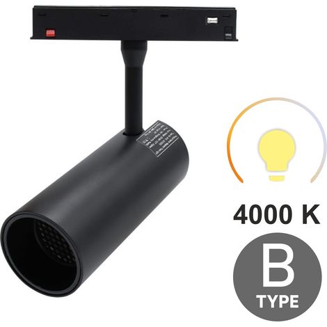Faretto LED per binari 12W 4000K Neutro Tipo B per binari magnetici SMART TRACK 48VDC (1/5)