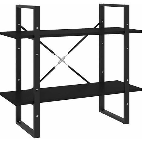 Maison Exclusive - Bücherregal 2 Fächer Schwarz 80x30x70 cm Holzw (1/5)