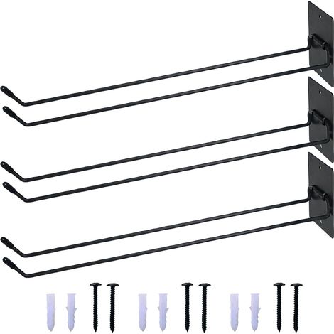 Lot de 3 crochets muraux en métal antirouille pour piscine et outils de jardin avec structure renforcée et fixations murales antirouille (1/5)