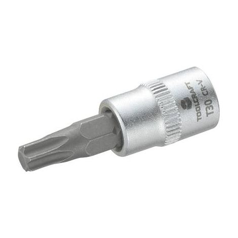 DOUILLE 6,3 MM (1/4'') AVEC PROFIL T30 TOOLCRAFT 816153 1/4'' (6.3 MM) T30 LONGUEUR 37 MM (1/2)