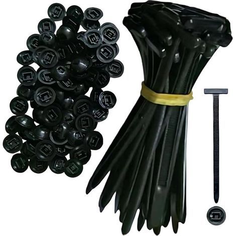 Bridas de nailon autoblocantes universales – Paquete de 100 bridas multiusos para reparación de automóviles y uso diario. (1/5)