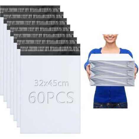 60 Pièces Pochette Envoie Colis Vinted 32x45 cm Emballage Colis Vinted Enveloppe Plastique ExpeditionSac Sac Envoie pour Textiles et Boîtes à Chaussures