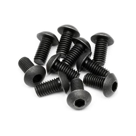 BUTTON HEAD SCREW M3x6mm (HEX SOCKET/10pcs)