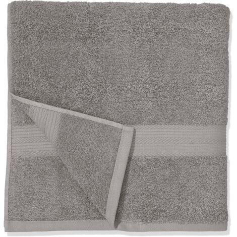 Lot de 2 draps de douche 100 % coton pour salle de bain, résistants à la décoloration, doux et absorbants, 2 Serviette de bain, 70 x 140 cm, gris (1/5)