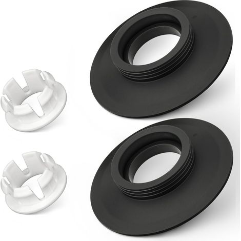 Lot de 2 joints de valve de chasse compatibles avec réservoir de toilette Ideal Standard avec joint et clip pour vannes de chasse d'eau Ideal Standard Armitage Shanks SV01967 Noir