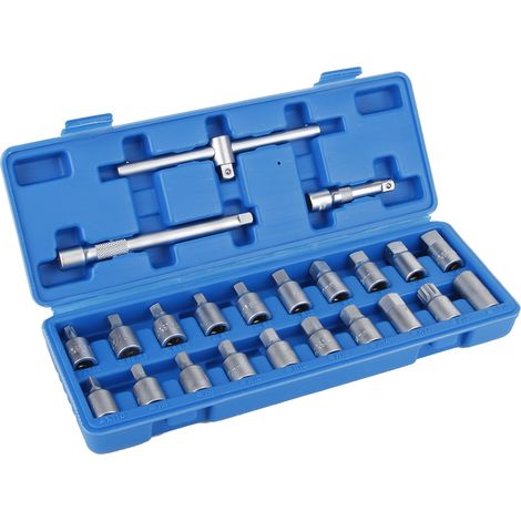 Kit de retrait de clé à manchon de vis de carter de vidange d'huile 23 pièces/ensemble 3/8 pouces, outil de réparation automobile