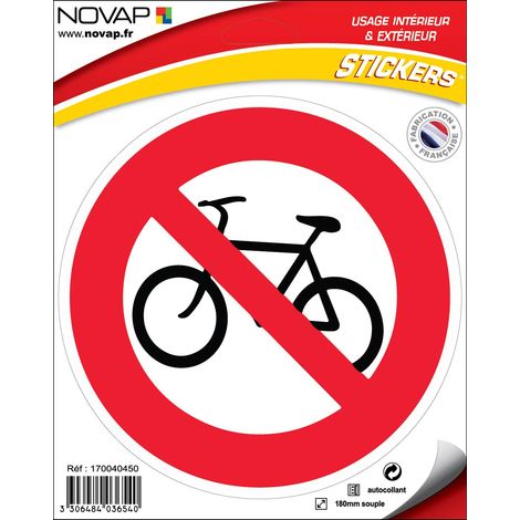 Panneau Interdit aux VTT - Vinyle adhésif Ø180mm - 4036540