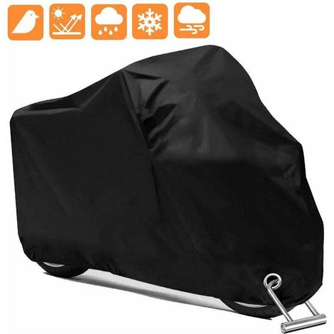 Housse de voiture Housse de moto 210D épais Tissu Oxford Housse de scooter Housse de véhicule électrique Protection solaire anti-pluie Anti-poussière Antigel 200 100 90 cm Noir 1 paquet (1/4)