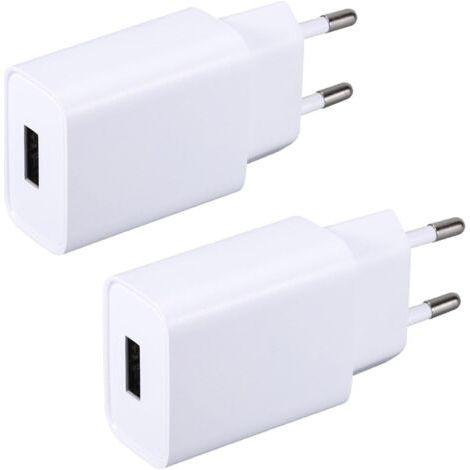 2 Pack Chargeur USB 5V 2A Adaptateur Prise Secteur Compatible avec iPhone,Samsung,écouteurs,Lecteur ebook,Lampe Table,Consoles Jeux,Routeur,Bluetooth Speaker (1/5)