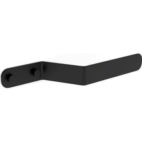 Portarrollos para baño fabricado en acero y acabado negro mate  Peso máx.: 0,5kg Medidas 23x3x6,8cm Incluye  tornillos y tacos para su fijación a la pared (1/5)