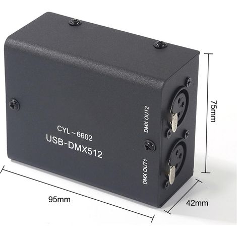 Modulo decodificatore di canale per il controllo di luci LED da palcoscenico da USB a DMX512, con CD incluso. (1/5)
