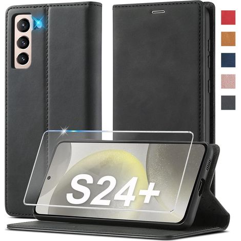 Coque portefeuille en cuir pour Samsung S24 Plus avec support et fermeture magnétique (1/5)