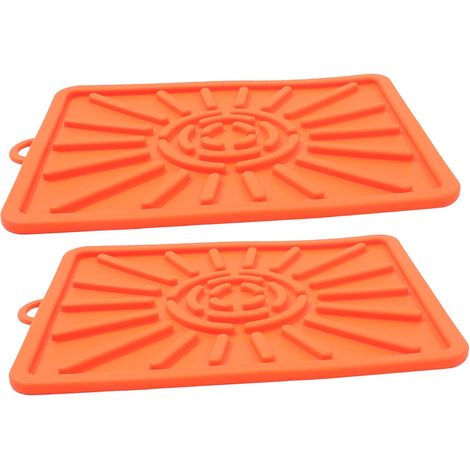 BESPORTBLE 2pièces Tapis De Cuisson Silicone Lot pour Plaque De Cuisson Protection Réutilisable Anti-adhésif'orange'36.00X29.00X0.80CM (1/5)