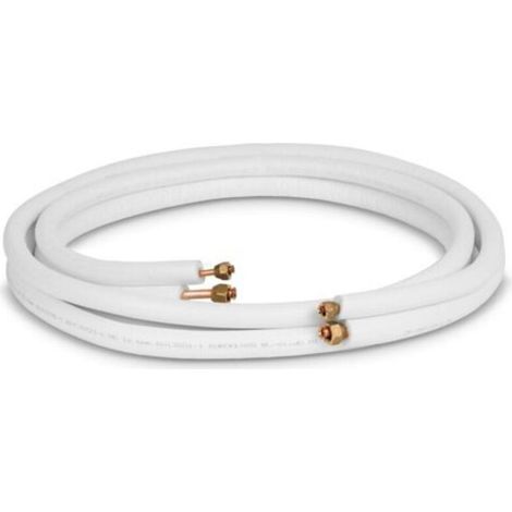 Tubería de cobre para refrigerante de 1/4" y 3/8" (6 m) con tuercas incluidas - Para unidades de 9000/12000 BTU - Consejos de instalación de KZQ Pro