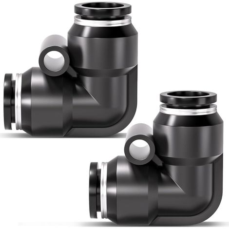 20 pièces 6mm coude noir Push joint pneumatique connecteur pneumatique à dégagement rapide