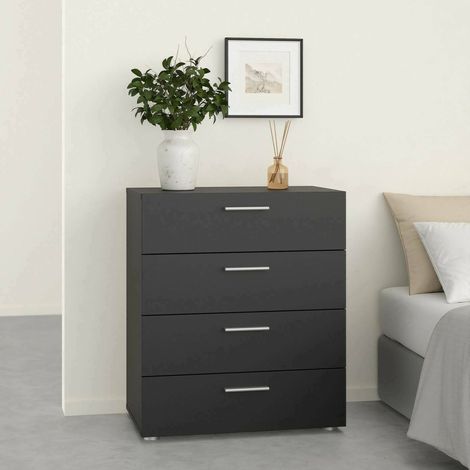Dmora - Cajonera Asam, Cómoda multiusos, Cómoda de dormitorio, Gabinete con cajones, 70x40 h82 cm, Negro (1/5)
