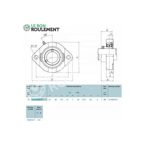 Palier fonte ASFD201-NTN