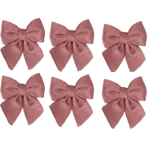 Fiocco in velluto rosa cm 19 set 6 per decorazioni addobbi natalizi per albero di natale casa negozio ristoranti hotel (1/4)