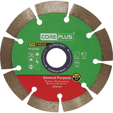 CorePlus CORDBTT12125 Top Twelve General Purpose Diamond Blade 125mm CORDBTT12125