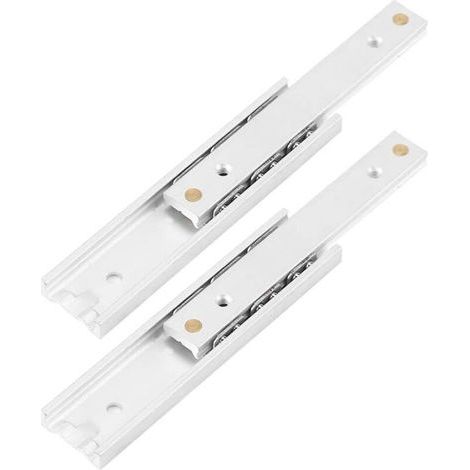 2 pcs en Alliage D'aluminium Lourds Coureurs Roulement À Billes Coulisses De Tiroir Rail Télescopique Durable Lisse Glissière pour Armoire À Tiroirs(140mm) (1/4)