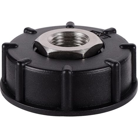 IBC S60X6 Adaptateur de réservoir d'eau Filetage Grossier avec raccord de Tuyau raccords de Bec de Valve en Acier Inoxydable (1/2" Filetage intérieur) (1/5)