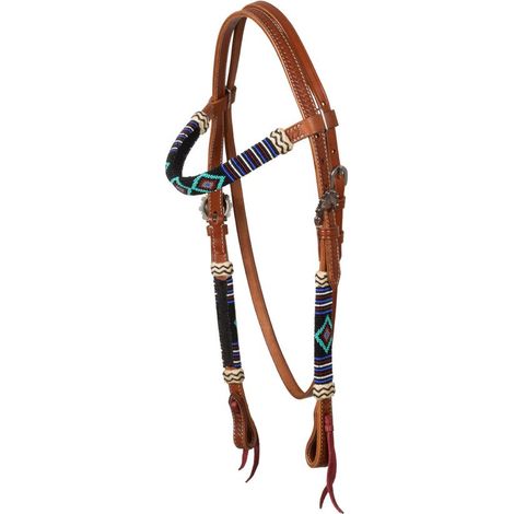 taglia unica, Naturale: Testiera western modello Perla con decorazioni Navajo (1/5)