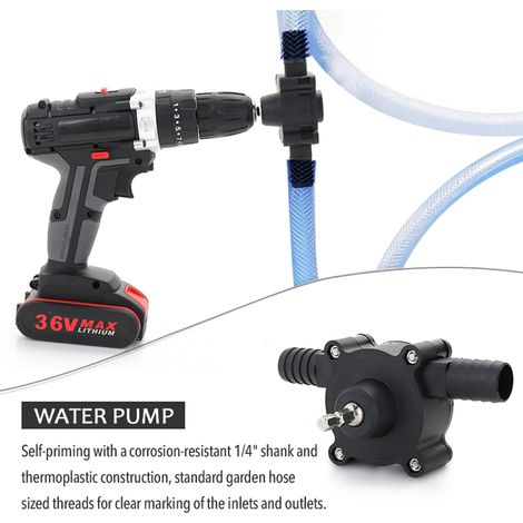 Bomba eléctrica portátil autocebante para taladro, para la transferencia de aceite, fluidos o agua. (1/4)