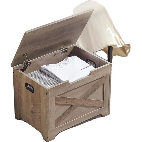 Banc de rangement, Organisateur multifonction, Assemblage facile, gris (1/2)
