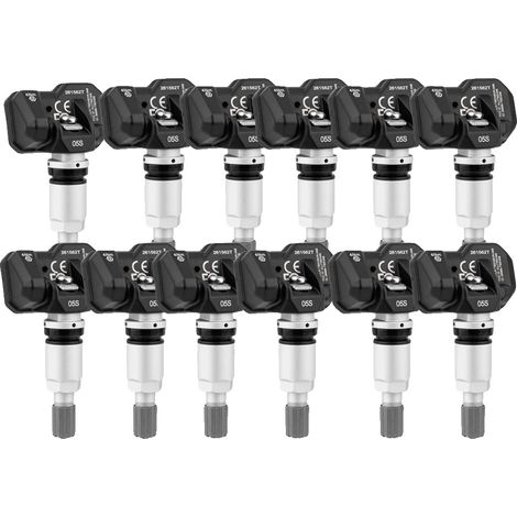 Sensor TPMS, compatibilidad de doble frecuencia, válvula de ángulo ajustable, 12 unidades, metal. (1/2)