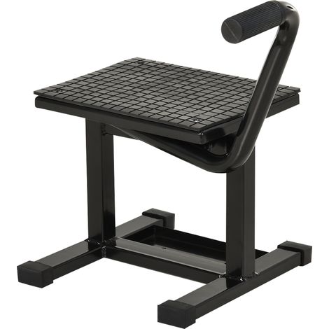 HOMCOM Support universel de moto réglable cric hydraulique lève moto béquille d'atelier stand moto tout-terrain moto cross supermotard noir