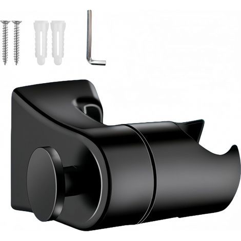 Supporto doccia robusto a 360° - Regolabile - Con accessori di montaggio - Nero (1/5)